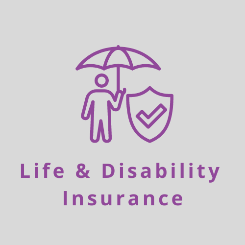 LIFE & DISABILITY INSURANCE person umbrella shield check