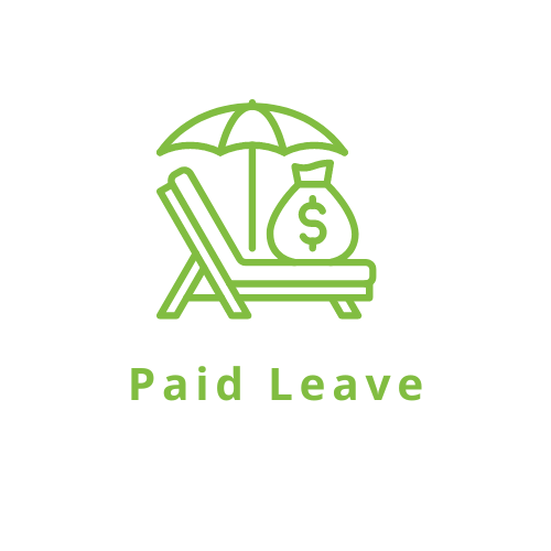 PAID LEAVE chair umbrella  money bag