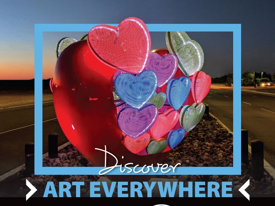 Discover Art Everywhere photo of heart sculpture at night